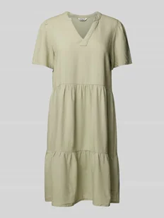 Sukienka casualowa o kroju comfort fit z mieszanki wiskozy i lnu model ‘TIRI-CARO’ - Sukienki - miniaturka - grafika 1