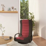 Fotele - vidaXL Obrotowe krzesło podłogowe czerń i winna czerwień tkanina 336559 - miniaturka - grafika 1