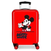 Walizki - Disney Mickey Mouse Fashion Walizka kabinowa Czerwony 38x55x20 cms Sztywne ABS Zamknięcie kombinowane boczne 34L 2 kg 4 Podwójne koła Bagaż ręczny, Czerwony, Walizka kabinowa - miniaturka - grafika 1