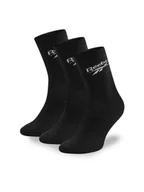 Skarpetki damskie - Reebok Zestaw 3 par wysokich skarpet unisex R0452-SS24 (3-pack) Czarny - miniaturka - grafika 1