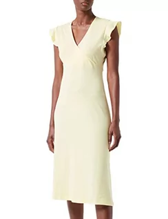 Sukienki - ONLY Damska sukienka Onlmay S/L Wrap Midi JRS, Lemon Meringue, M - grafika 1