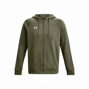 Męska bluza Under Armour Rival Fleece FZ Hoodie Rozmiar: XL / Kolor: ciemnozielony - Bluzy sportowe męskie - miniaturka - grafika 1