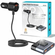 Ładowarki samochodowe - ROZDZIELACZ GNIAZDA ZAPALNICZKI ŁADOWARKA SAMOCHODOWA 12V 24V QC PD 74W USB - miniaturka - grafika 1