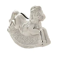 Skarbonki - SKARBONKA KOŃ NA BIEGUNACH Bambino metalowa srebrna - miniaturka - grafika 1