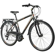 Rowery - Rower trekkingowy INDIANA X-Road 1.0 M17 28 cali męski Brązowy 2024 - miniaturka - grafika 1