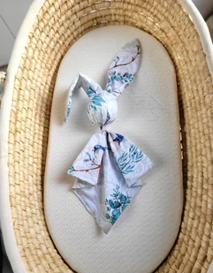 Miękka przytulanka kocyk króliczek z bawełny - Blue birds - Maskotki i pluszaki Miękka przytulanka kocyk króliczek z bawełny - Blue birds - Maskotki i pluszaki - miniaturka - grafika 1