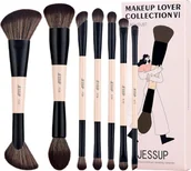 Pędzle do makijażu - JESSUP Duo-End Brush Versatility Collection zestaw dwustronnych pędzli do makijażu Peach Dust 7szt. - miniaturka - grafika 1
