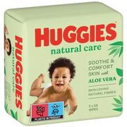 Huggies chusteczki nawilżane Natural Care 3 x 56 szt 3-pack