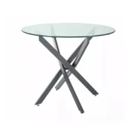 Stoły - Stół Agis Szkło Hartowane Stelaż Transparentny/ Czarny Mat Awangardowy - miniaturka - grafika 1