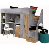 Łóżka dla dzieci i młodzieży - Łóżko piętrowe ze schodami KONKRET 14 - miniaturka - grafika 1