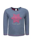 Bluzki damskie - Bluzka dziewczęca z długim rękawem, niebieska, płatek śniegu/Lief - miniaturka - grafika 1
