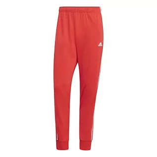 Spodnie męskie - adidas Spodnie męskie (1/1) M 3S Jog Tp Tri, Bright Red, H47056, S - grafika 1
