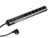 Przedłużacze i rozgałęźniki - Bachmann 300.012 rozgałęziacz 2 m 6 x gniazdo sieciowe  Aluminium, Czarny - miniaturka - grafika 1