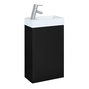Szafka podwieszana z umywalką 40 cm 1D czarny mat - Szafki łazienkowe - miniaturka - grafika 1