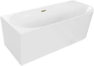 Wanny - Mexen Mia wanna wolnostojąca narożna lewa 180 x 80 cm, biała, przelew złoty - 52691808000L-50 - miniaturka - grafika 1