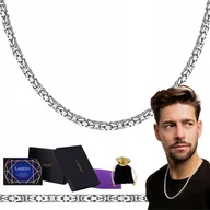 Łańcuszki - ŁAŃCUSZEK MĘSKI RODOWANY SREBRNY PEŁNY KUTY SPLOT KRÓLEWSKI 60cm SREBRO 925 - miniaturka - grafika 1