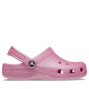 Klapki Crocs Classic Glitter Kids Clog T 206992 Różowy - Buty dla dziewczynek - miniaturka - grafika 1