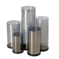 Świeczniki - Srebrne świeczniki, metalowe, 4 sztuki - miniaturka - grafika 1