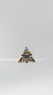 Labret Złoty Kwiat II Z Białą Cyrkonią - Wyposażenie studia tatuażu - miniaturka - grafika 1