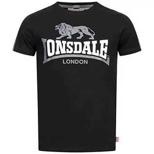 Koszulki męskie - Lonsdale Męski t-shirt Bulverhythe, czarny/biały/szary., L - grafika 1