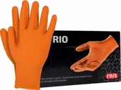 Rękawice robocze - RNITRIO-GRIFF - Rękawice nitrylowe w kolorze czarnym - bezpudrowe - pomarańczowy L - miniaturka - grafika 1