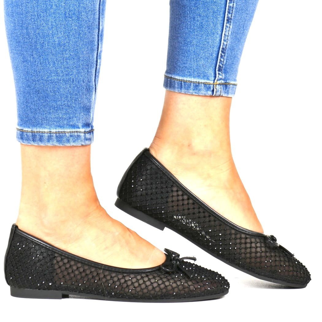 BALERINY Z CYRKONIAMI VINCEZA 62270 CZARNE, 36, 23,0cm