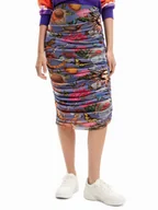 Spódnice - Desigual Spódnica midi Vila 23SWFK11 Kolorowy Slim Fit - miniaturka - grafika 1