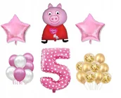 Balony i akcesoria - Mini Zestaw Świnka Peppa 5 Urodziny - miniaturka - grafika 1