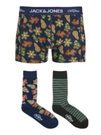 Majtki męskie - Jack & Jones Komplet bokserki i skarpety Gingerbread Giftbox 12285133 Kolorowy - miniaturka - grafika 1
