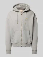 Bluzy męskie - Bluza rozpinana z wyhaftowanym logo i kieszenią kangurką - miniaturka - grafika 1