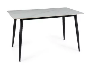Stół RION efekt marmuru biały/czarny 130x70 glamour - Stoły - miniaturka - grafika 1