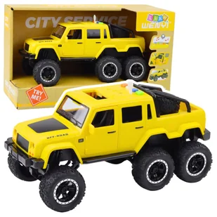 Samochód Terenowy Napęd Frykcyjny Światła Dźwięki Żółty 6x6 1:16 LEAN Toys - Samochody i pojazdy dla dzieci - miniaturka - grafika 1