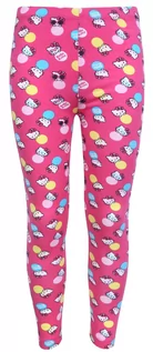 Spodnie i spodenki dla dziewczynek - Długie, różowe, dziewczęce legginsy z powtarzającym się wzorem Hello Kitty - grafika 1