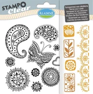 Scrapbooking - Aladine Stemple silikonowe, wzorki w kwiatki - miniaturka - grafika 1