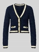 Swetry damskie - Kurtka z dzianiny z dekoltem w serek model ‘AOMORI’ - miniaturka - grafika 1