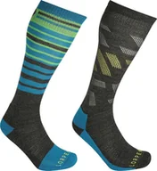 Skarpety termoaktywne - Lorpen Slidinėjimo kojinės Lorpen S2MME Ski Mid Men 2 Pack Eco - Pilka / Mėlyna - M 39-42 - miniaturka - grafika 1