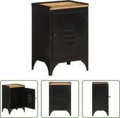 Szafki łazienkowe - The Living Store Szafka łazienkowa 40x30x60 cm żelazo i lite drewno mango - miniaturka - grafika 1