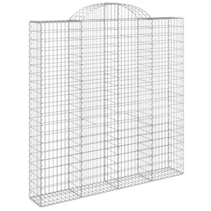 vidaXL Łukowaty kosz gabionowy 200x30x200/220 cm, galwanizowane żelazo - Ogrodzenia - miniaturka - grafika 3