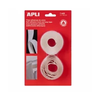 Dekoratorstwo - Taśma Samoprzylepna Z Rzepem Apli 2szt 20mmx1m Biała Blister - miniaturka - grafika 1