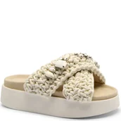 Klapki i japonki damskie - INUIKII Klapki WOVEN STONES PLATFORM | z dodatkiem skóry - miniaturka - grafika 1