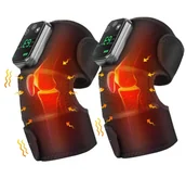 Masażery - PODWÓJNY MASAŻER ORTEZA EL KOLANO BARK STAW ŁOKCIOWY PRĄDY GRZANIE WIBRACJE - miniaturka - grafika 1