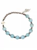 Bransoletki - BRANSOLETKA RÓŻANIEC HEMATYT AGAT KRZYŻ SKRZYDŁO - miniaturka - grafika 1