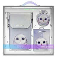 Portfele - Zestaw prezentowy NIMMY Big Eyed Pet 2.0 Rabbit Fioletowy 3w1 Torebka na telefon + Portfel na lokalizator - miniaturka - grafika 1