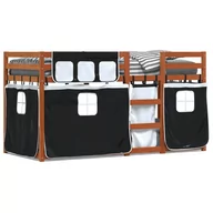 Łóżka dla dzieci i młodzieży - Łóżko piętrowe z zasłonkami, biało-czarne, 90x200 cm, sosnowe Lumarko! - miniaturka - grafika 1