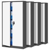 Szafy biurowe - Zestaw SET Szaf Metalowych 4 x JAN NOWAK Model JAN 900x1850x400 Biurowa Szafka Na Akta: Antracytowo-Biała, Duża Szafa Do Biura, Na Dokumenty, Segreg.. - miniaturka - grafika 1