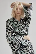 Sukienki - Kimono miętowo-czarne Wildness Glow - miniaturka - grafika 1