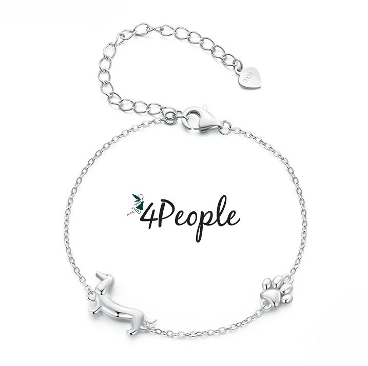 Bransoletka srebrna damska łańcuszek srebro jamnik pies szczeniak 925 york