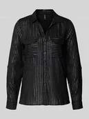 Bluzki damskie - Bluzka koszulowa o kroju regular fit z mieszanki wiskozy model ‘BUMPY’ - miniaturka - grafika 1