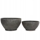 Donice - OSŁONKA NA DONICZKĘ BONSAI DUŻA LOFT 2 szt. metalowa czarna balkon do domu - miniaturka - grafika 1