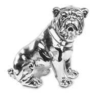 Figurki dekoracyjne - Figurka Bond Srebrny Pies Buldog Francuski 39x37cm - miniaturka - grafika 1